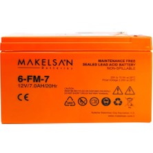 Makelsan 12V 7AH, Bakımsız, Kuru Akü. Ups Için Uygundur.