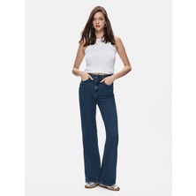 Ltb Vıonne H LOWENA Geniş Paça Yüksek Bel Mid Indigo Jean Pantolon