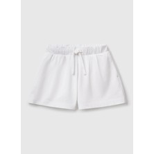 Benetton Beyaz Kız Çocuk Şort