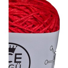 Ece Örgü Tasarım Atölyesi Nar Çiçeği Renginde, Büklümlü, %50 Bambu %50 Koton El Örgü İpi (200 Gr.)