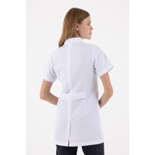 Uçak Medikal Beyaz Tunik Boy Kısa Kol Hakim Yaka Doktor Önlüğü