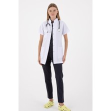 Uçak Medikal Beyaz Tunik Boy Kısa Kol Hakim Yaka Doktor Önlüğü
