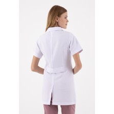Uçak Medikal Beyaz Tunik Boy, Kısa Kol, Klasik Yaka, Doktor Önlüğü