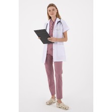 Uçak Medikal Beyaz Tunik Boy, Kısa Kol, Klasik Yaka, Doktor Önlüğü