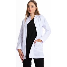 Uçak Medikal Beyaz Tunik Boy, Uzun Kol, Hakim Yaka, Doktor Önlüğü