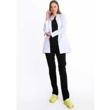 Uçak Medikal Beyaz Tunik Boy, Uzun Kol, Hakim Yaka, Doktor Önlüğü