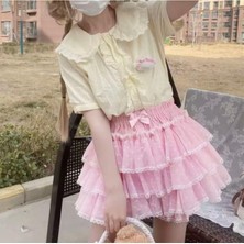 Y2K Mikharajuku Harajuku Kawaii Lolita Pembe Etek
