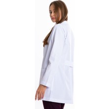 Uçak Medikal Beyaz Tunik Boy, Uzun Kol, Klasik Yaka, Doktor Önlüğü