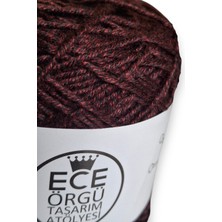 Ece Örgü Tasarım Atölyesi Vişne Çürüğü, Siyah Bükümlü Bambu-Koton El Örgü Ipi (200 Gr.)