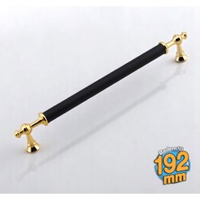 Melis (192 mm - 19.2 Cm) Siyah Gold Metal Mobilya Mutfak Çekmece Dolap Dolabı Kulbu Kulpu Kulpları