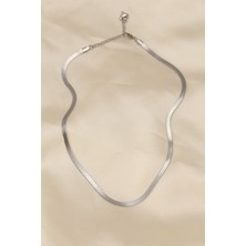 Marsilyan 316L Çelik Silver Renk 45 cm Italyan Zincir Model Kadın Kolye - TJ-BKO5903