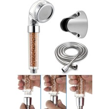 Marsilyan Filtreli ve Su Tasarruflu Arıtmalı Duş Başlığı Seti Boncuklu Başlık Hortum ve Mafsal Set