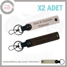Stil Sahibi Tüm Sürücülere, Özel Isimli ve Plakalı, Ikili Deri Anahtarlık Takımı, Pudra-K Kahve-Sk