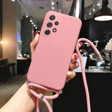 CoverZone One Plus 9 Pro ile Uyumlu Ipli Boyun Askılı Silikon Kılıf Kadife Iç Yüzeyli Epiphany Kılıf Pembe