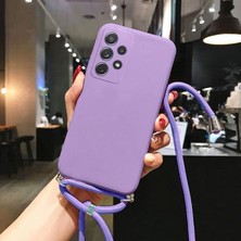CoverZone One Plus 9 Pro ile Uyumlu Ipli Boyun Askılı Silikon Kılıf Kadife Iç Yüzeyli Epiphany Kılıf Lila
