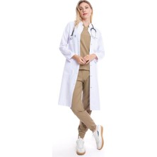 Uçak Medikal Beyaz Maxi Boy, Hakim Yaka, Doktor Önlüğü