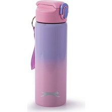 Slazenger Pembe Silikon Pipetli Çelik Matara - Kız Çocuk