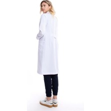 Uçak Medikal Beyaz Maxi Boy, Klasik Yaka, Doktor Önlüğü