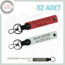 Kurye ve Sürücü Dostu Anahtarlık Takımı – Kişiye Özel Plaka ve Isimli Seçenek, Nar Çiçeği-Beyaz-Gr