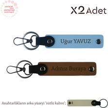 En Yakın Arkadaşına Kalıcı Hatıra – Ikili Isimli Anahtarlık Hediyelik, Açık Kahve-Mavi-Sütlü Kahve