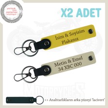 2’li Plaka ve Isim Yazılı Anahtarlık – Taksiciden Kurye’ye, Herkes Için Şık, Sarı-S Kahve-Laci