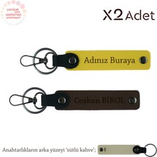 Doktora Yılbaşı Sürprizi, Isimli 2’li Anahtarlık Takımı, Sarı-Koyu Kahve-Sütlü Kahve