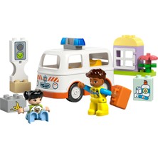 LEGO® DUPLO® Ambulans ve Sürücü 10447 - 2 Yaş & Üzeri Çocuklar için Eğitici Oyuncak Yapım Seti (19 Parça)