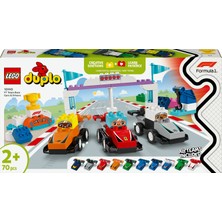 LEGO® DUPLO® F1® Takımı Yarış Arabaları ve Sürücüler 10445 - 2 Yaş & Üzeri Çocuklar için Eğitici Oyuncak Yapım Seti (70 Parça)