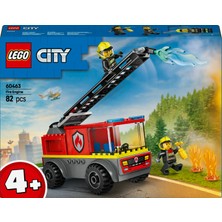 LEGO® City Merdivenli İtfaiye Kamyonu 60463 - 4 Yaş & Üzeri Çocuklar için Yaratıcı Oyuncak Yapım Seti (82 Parça)
