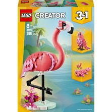 LEGO® Creator 3’ü 1 Arada Vahşi Hayvanlar: Pembe Flamingo 31170 - 8 Yaş & Üzeri Çocuklar için Oyuncak Yapım Seti (288 Parça)