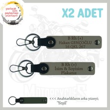 Motorcu Dostlara Özel, Isim Plaka ve B Rh (+) Kan Grubu Güvenli Sürüş X2' Li Anahtarlık, Kül Gri-Ysl