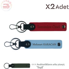 Miaju Akrabaya 14 Şubat Armağanı, Isimli & Soyisimli 2’li Anahtarlık Seti, Kırmızı-Gök Mavi-Yeşil
