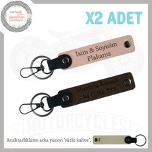 Yol Arkadaşlarına Özel Isim ve Plaka, Yazılı Kişiye Özel Hediye X2 Anahtarlık, Yavruağzı-K Kahve-Sk