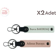 Miaju Yeni Işe Başlayanlara, Isim Yazılı 2’li Anahtarlık Seti, Yavru Ağzı-Beyaz