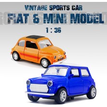 1:36 Alaşım Vintage Pres Döküm Model Araç Fıat Mını Klasik Geri Çekin Araba Modeli Minyatür Araç Çoğaltma Koleksiyonu Hediye (Yurt Dışından)