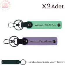 Miaju Hemşireye Doğum Günü Jest, Isim & Soyisim Kişiselleştirilmiş 2’li Anahtarlık, Mor-Yeşil-Lacivert
