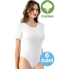 Uniquetrenders Kadın 6'lı Kısa Kollu Çıtçıtlı Pamuklu Body