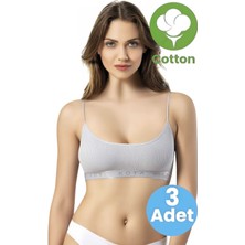 Uniquetrenders Kadın 3'lü Ip Askılı Kaşkorse Pedli Crop Büstiyer