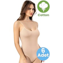 Uniquetrenders Kadın 6'lı Ip Askılı Pamuklu Çıtçıtlı Body