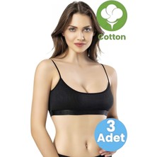 Uniquetrenders Kadın 3'lü Ip Askılı Kaşkorse Pedli Crop Büstiyer