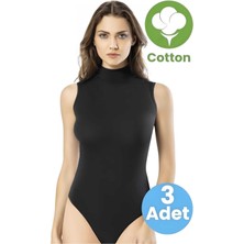 Uniquetrenders Kadın 3'lü Balıkçı Yaka Sıfır Kol Çıtçıtlı Body