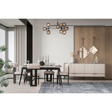 Doressa Daven Modern Yemek Odası Takımı Yonga Levha Malzeme ile 6 Kişilik Kapasite