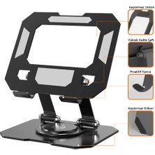 Farway Masa Üstü Metal Tablet ve Telefon Tutucu Stand 2 Kademeli 360 Derece Döndürülebilir