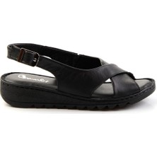 Siyah Leather Kadın Sandalet K05087404103