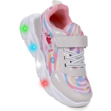 Kiko Kids Teno Cırtlı Işıklı Kız Çocuk Spor Ayakkabı