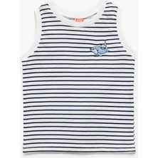 Koton Pamuklu Kolsuz Işlemeli Bisiklet Yaka Atlet