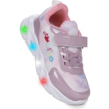 Kiko Kids Teno Cırtlı Işıklı Kız Çocuk Spor Ayakkabı