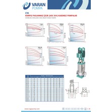 Alavan Varan Cvl 3-8 In-Line Kademeli Paslanmaz Santrifüj Pompa 1 Hp/ 0.75 Kw, Trifaze 380 V, 49 Mss, 4 M3/h