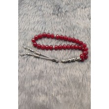 Chavin 8 mm Kırmızı Katalin Taşlı Doğaltaş Tespih EY06