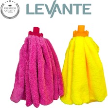 Levante Premium Mikrofiber Yedek Havlu Mop Başlık – 2’li Set | Ultra Emici, Yıkanabilir, Tüm Mop Gövdelerine Uyumlu